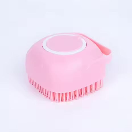 2-In-1 Pet Bath & Massage Brush With Shampoo Storage Silicone Dog Cat Grooming Tool For Puppy Sensitive Skin