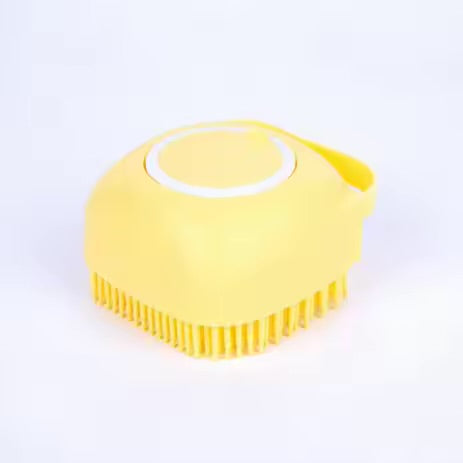2-In-1 Pet Bath & Massage Brush With Shampoo Storage Silicone Dog Cat Grooming Tool For Puppy Sensitive Skin